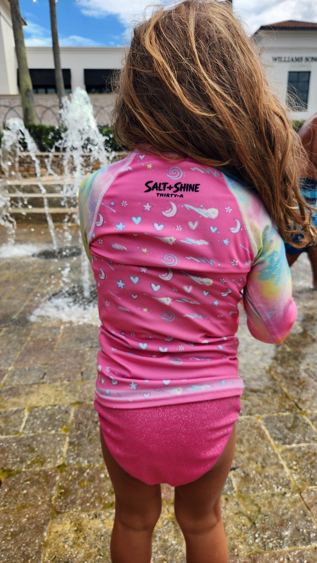 Girls UPF 50+ rash guard Rainbow Unicorn Dreams by Salt + Shine