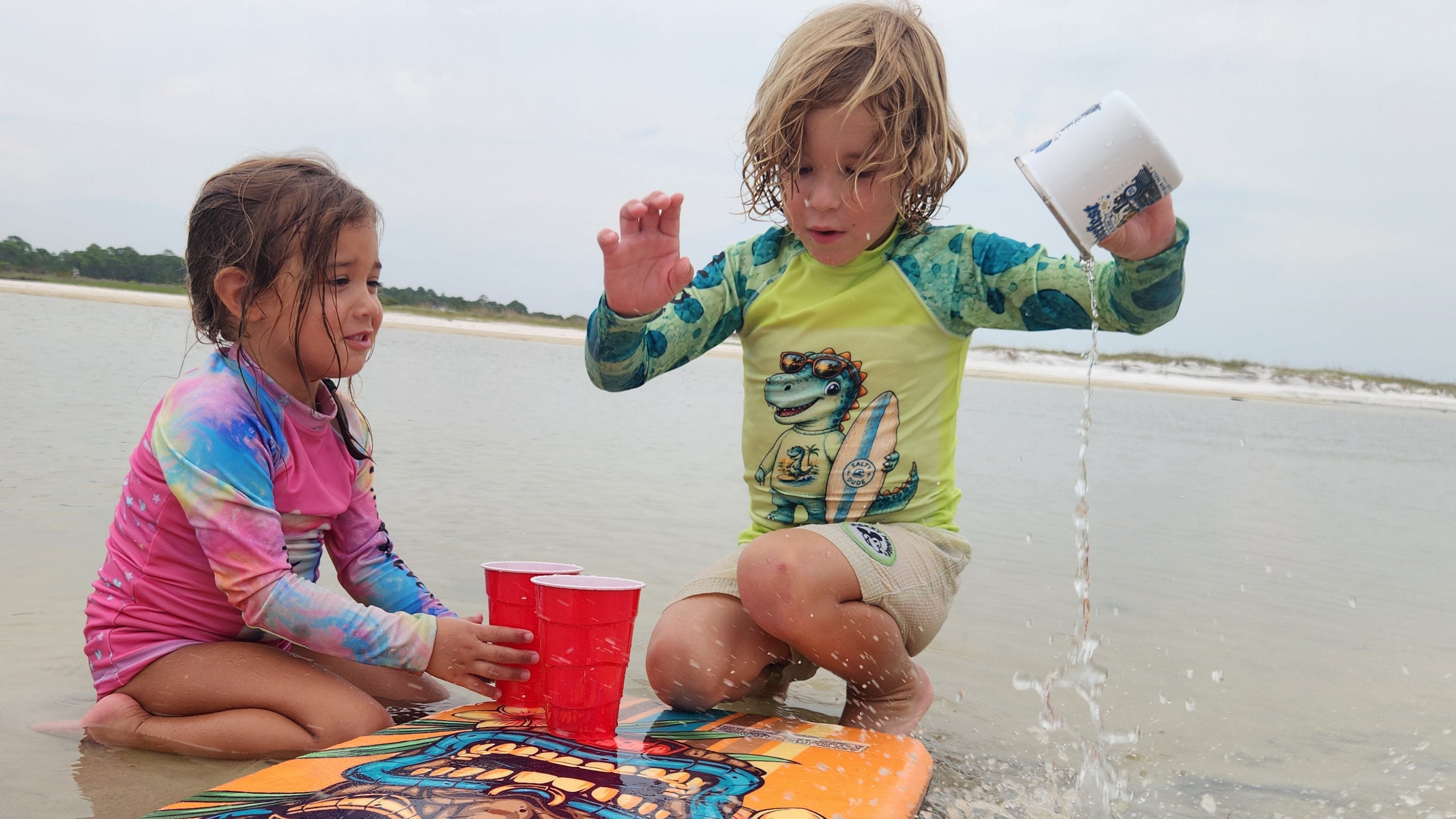 Surfer Dinosaur Kids Rash Guard