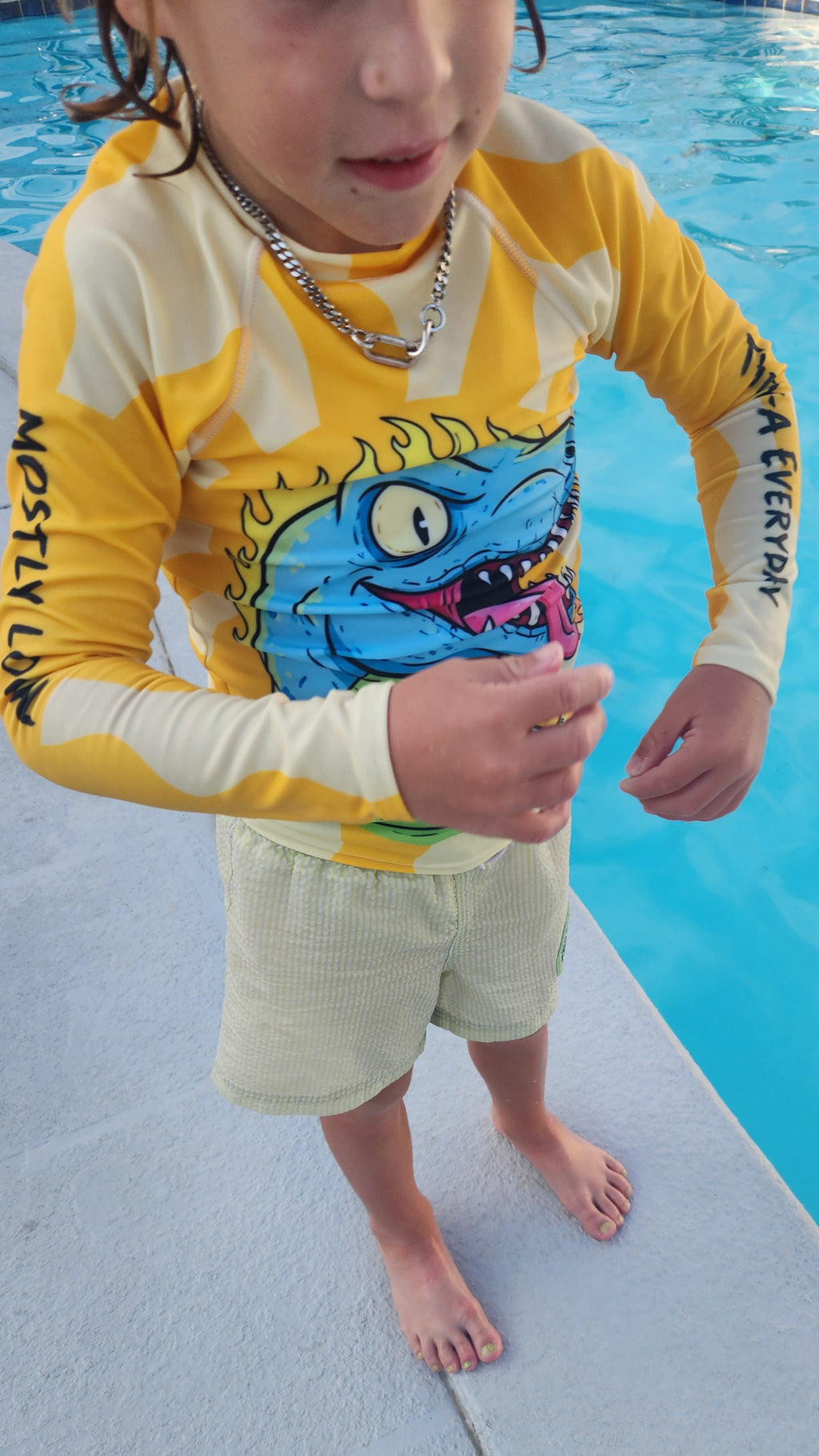 Early Rising T-Rex Kids Rash Guard
