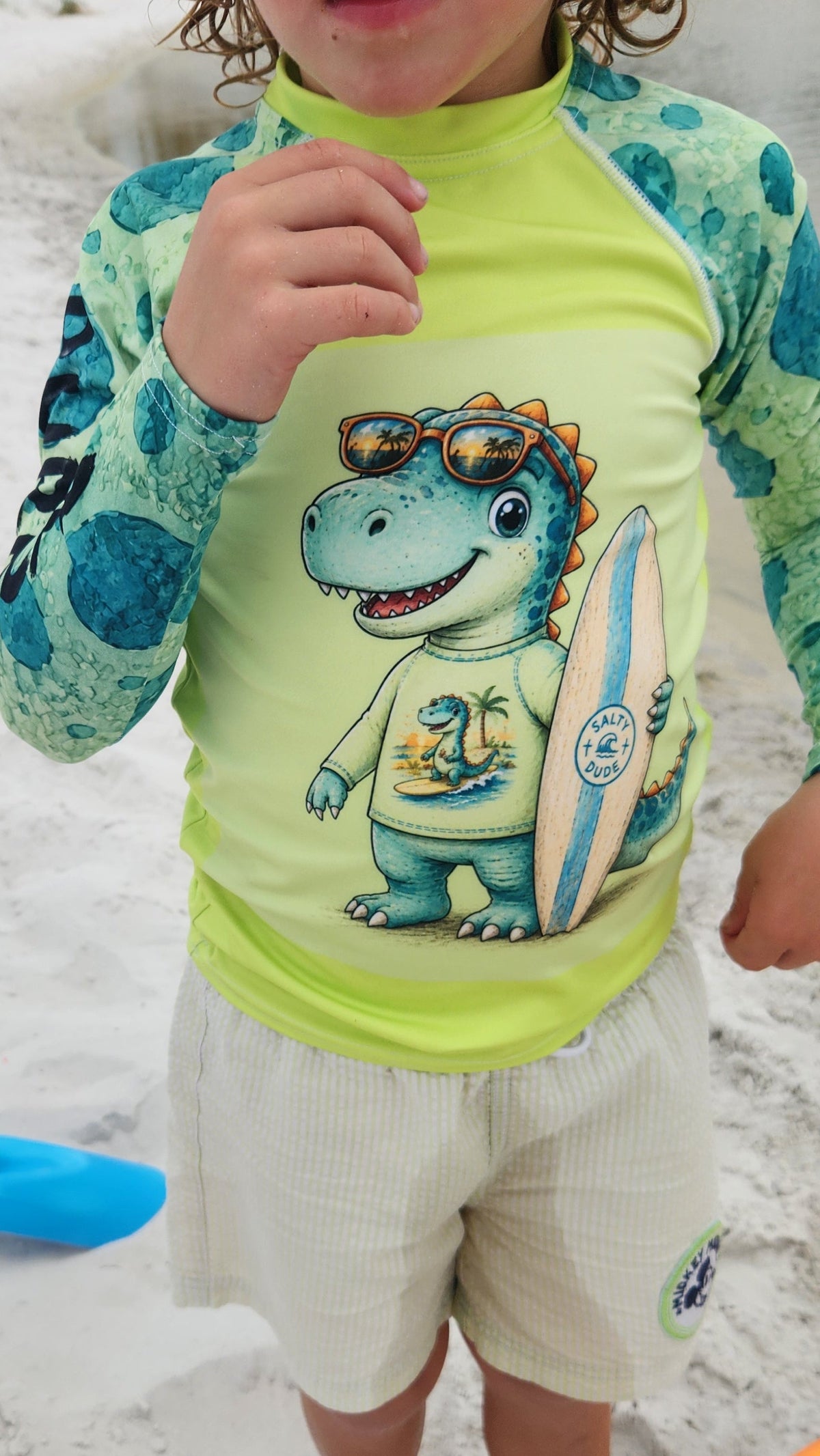 Surfer Dinosaur Kids Rash Guard