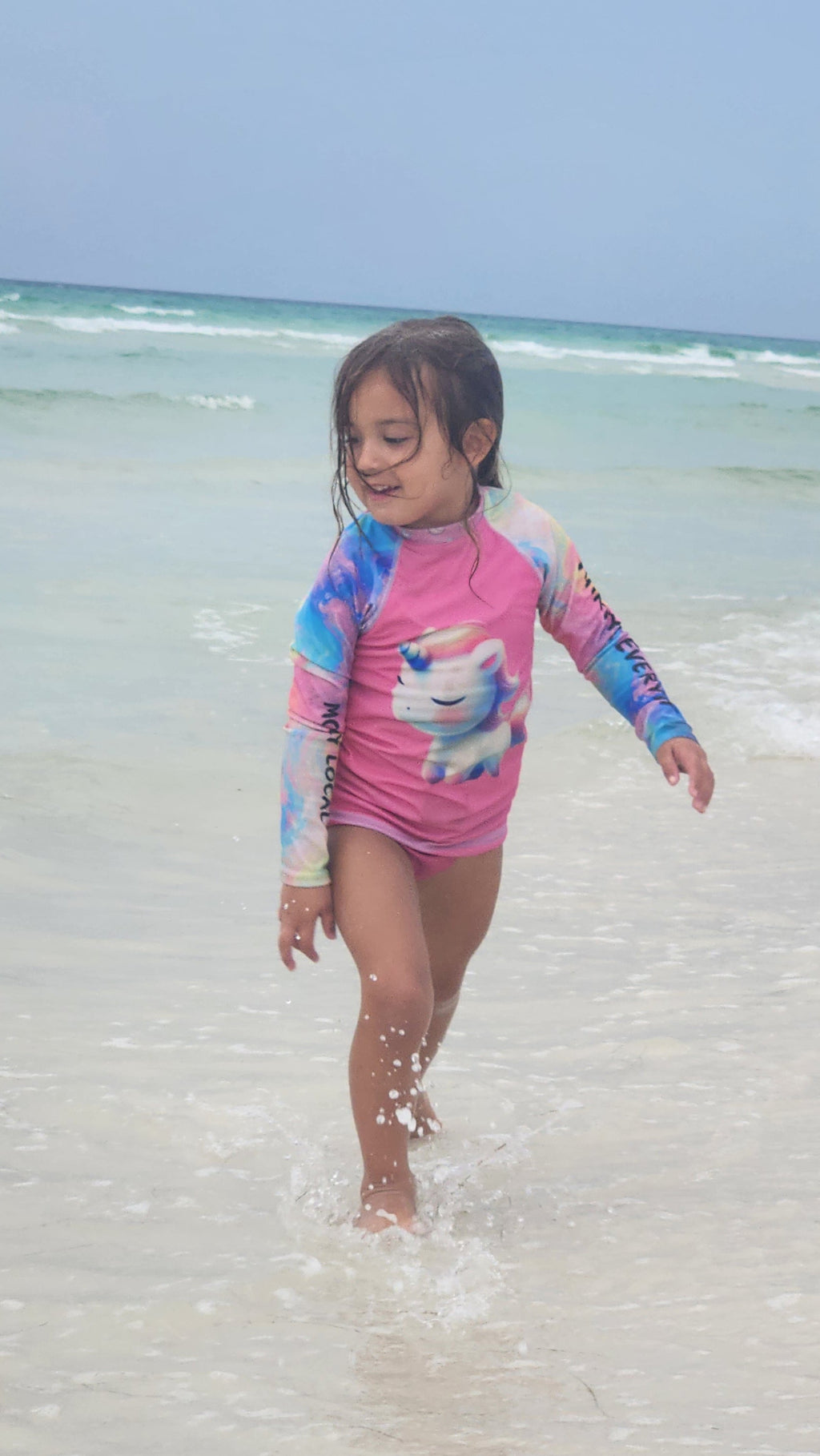 Rainbow Unicorn Dreams Kids Rash Guard